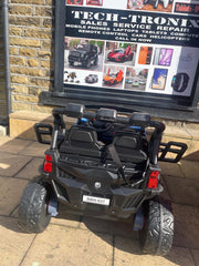 24v Kids 2 Seater Ride on UTV Buggy With Remote Leather Seats EVA Wheels 4 x Motors - Blue& Pink