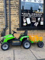 New 12V Electric Kids Ride on Sit on Tractor and Trailer with Remote