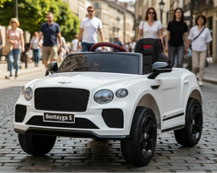 Bentley Bentayga Kids 12v Ride On Car with Remote in White, Pink, Black - Leather Seat & EVA Wheels