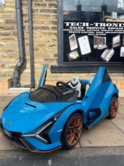 Lamborghini Sian,2 x Leather Seats - 24v - Drift Model- EVA Rubber Tyres - Parental Remote Control Sytem,
