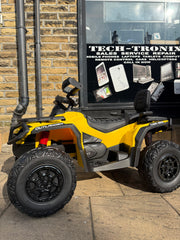 Licensed Cam-Am 24V Kids Ride on Outlander Two Seats Quad Bike - Grey & Yellow