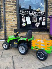 New 12V Electric Kids Ride on Sit on Tractor and Trailer with Remote