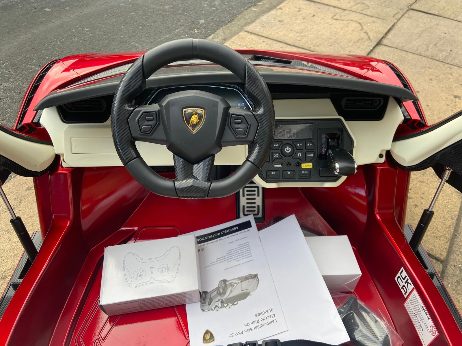 Lamborghini Sian,2 x Leather Seats - 24v - Drift Model- EVA Rubber Tyres - Parental Remote Control Sytem,