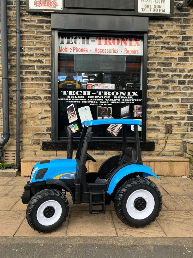 In Stock Collection Only Ring 01274 638554 New Holland Kids Tractor T7 Electric Ride On – Blue – OFFICIAL LICENSED 12v & 24v Available