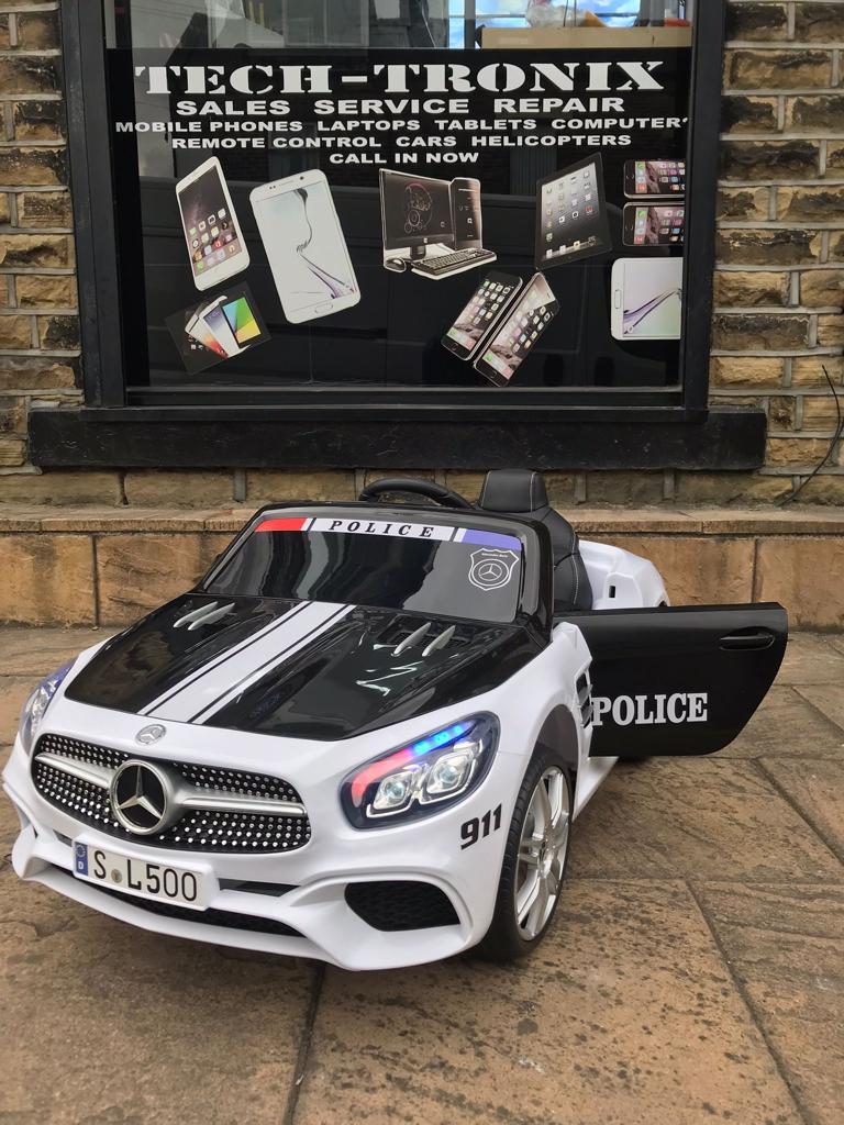 Licensed Mercedes Benz Police Kids Electric 12V Ride On Children Car, Police Siren & Lights