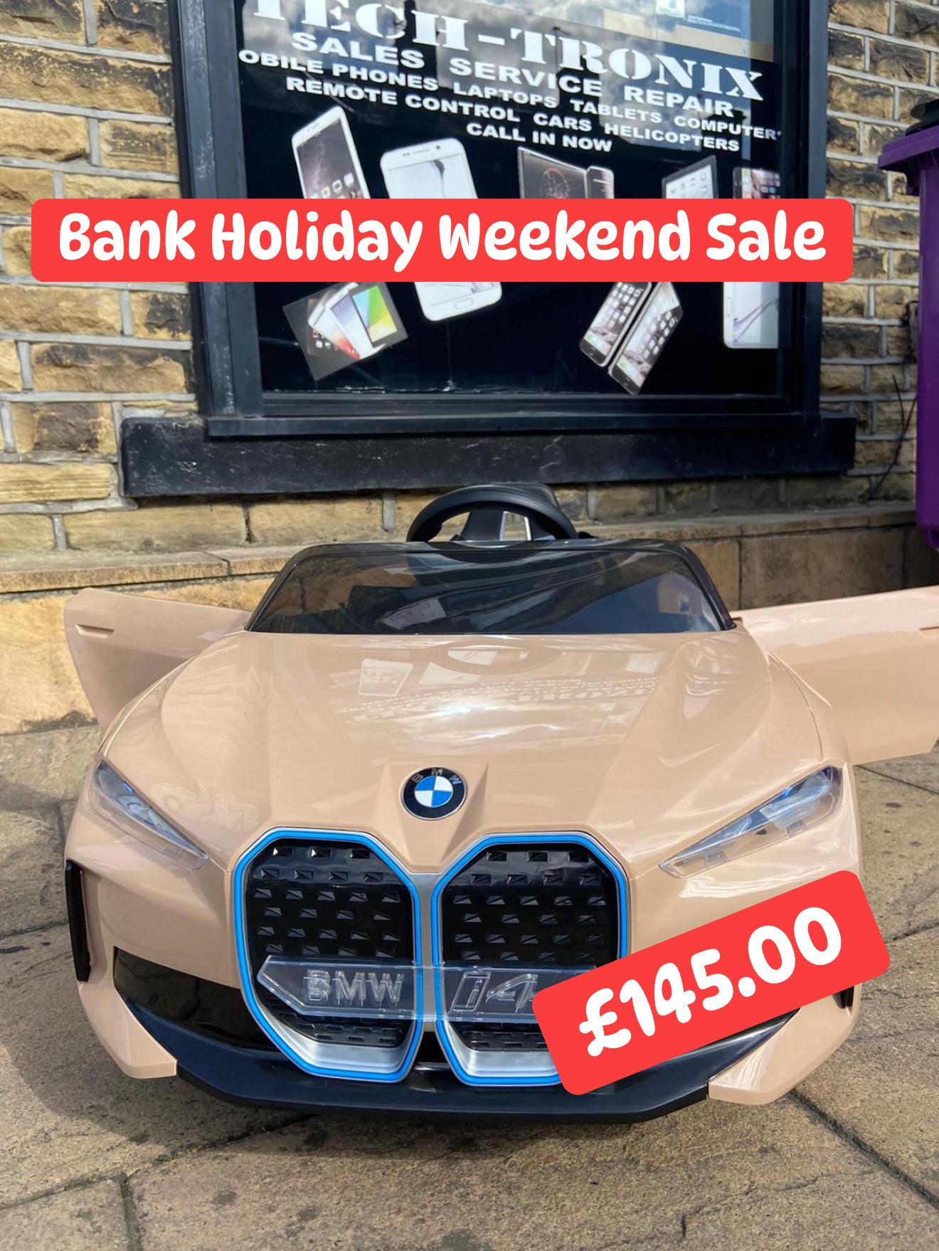 BMW i4 12v Car, Leather Seats & Rubber Tyres, Remote & Self Drive