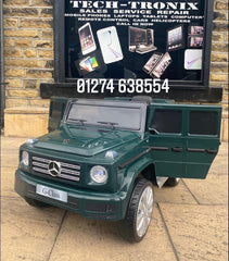 Licensed Mercedes G-Wagon Ride on Car SUV with Remote - Dark Green - With High Door