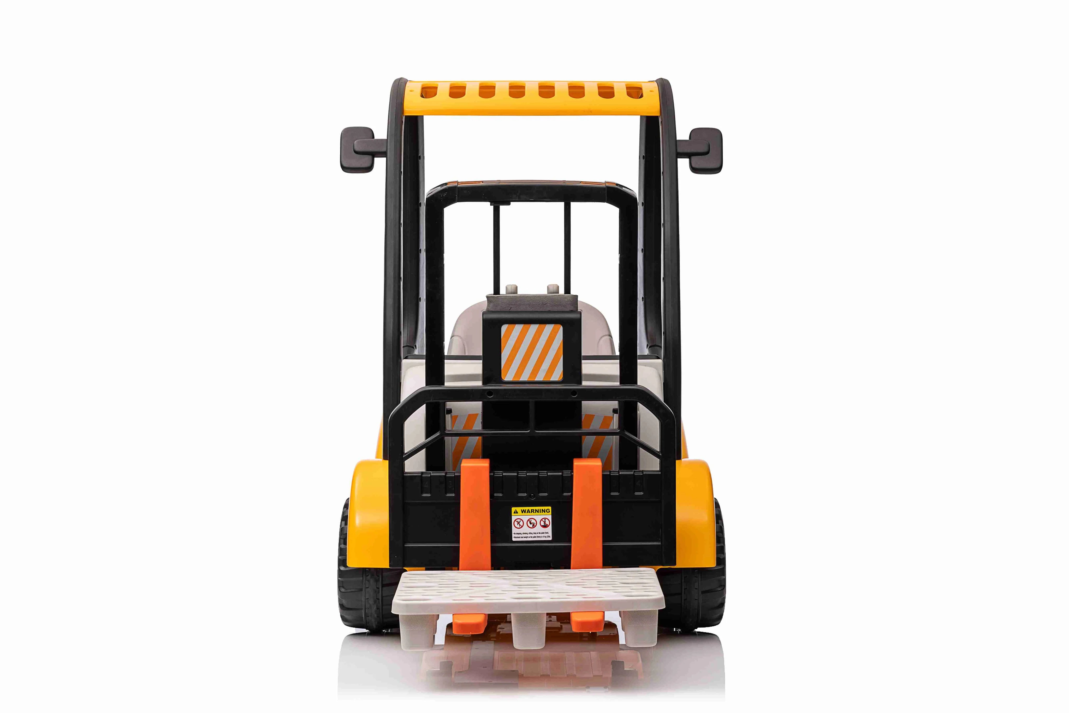 2025 Kids 12V Forklift with Remote Ride On Truck - Liftable Forks - Swivel Wheels - Yellow