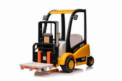 2025 Kids 12V Forklift with Remote Ride On Truck - Liftable Forks - Swivel Wheels - Yellow
