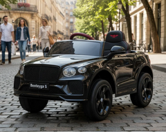 Bentley Bentayga Kids 12v Ride On Car with Remote in White, Pink, Black - Leather Seat & EVA Wheels