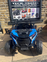 24v Kids 2 Seater Ride on UTV Buggy With Remote Leather Seats EVA Wheels 4 x Motors - Blue& Pink
