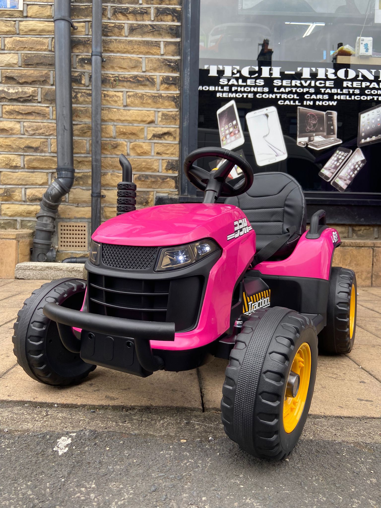 New 12V Electric Kids Ride on Sit on Tractor and Trailer with Remote